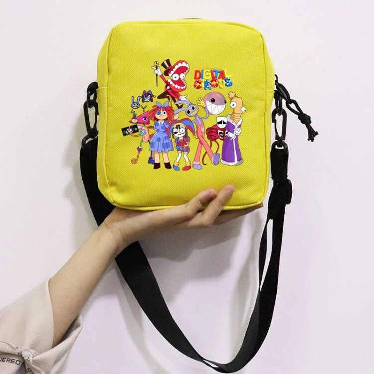 The Amazing Digital Circus School Bag Peripheral Oblique Bag Small Square Bag One Shoulder Oblique Backpack for Boy and Girls