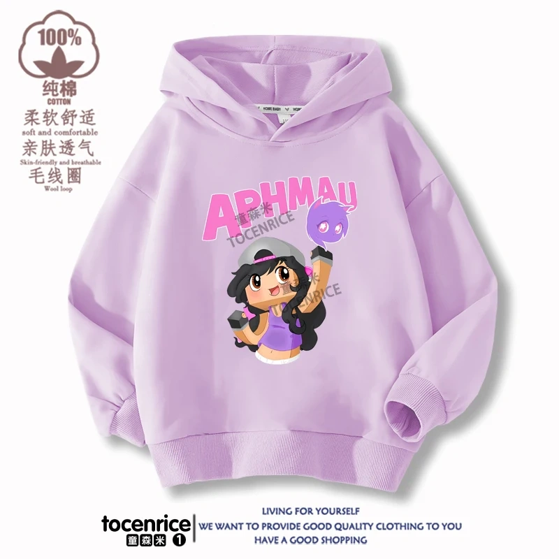 New Cartoon Aphmau Hoodies for Boys Girls Teenager Streetwear Children 2D Print Hoodie Sweatshirts Kids Pullover Tops Sudaderas