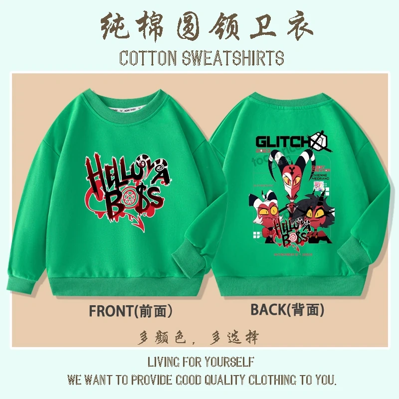 Cartoon Helluva Boss Moxxie Hoodies Kids Cartoon Sweatshirts Tops Casual Boys Girls Pullovers Long Sleeve Children Sportwear