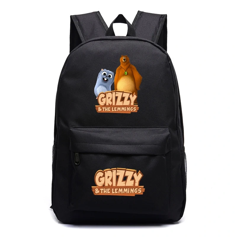 Sunlight Grizzly Bear Kindergarten Backpack Grizzy And The Lemmings School Bag Children Cartoon Rucksack Kids Bookbag gifts