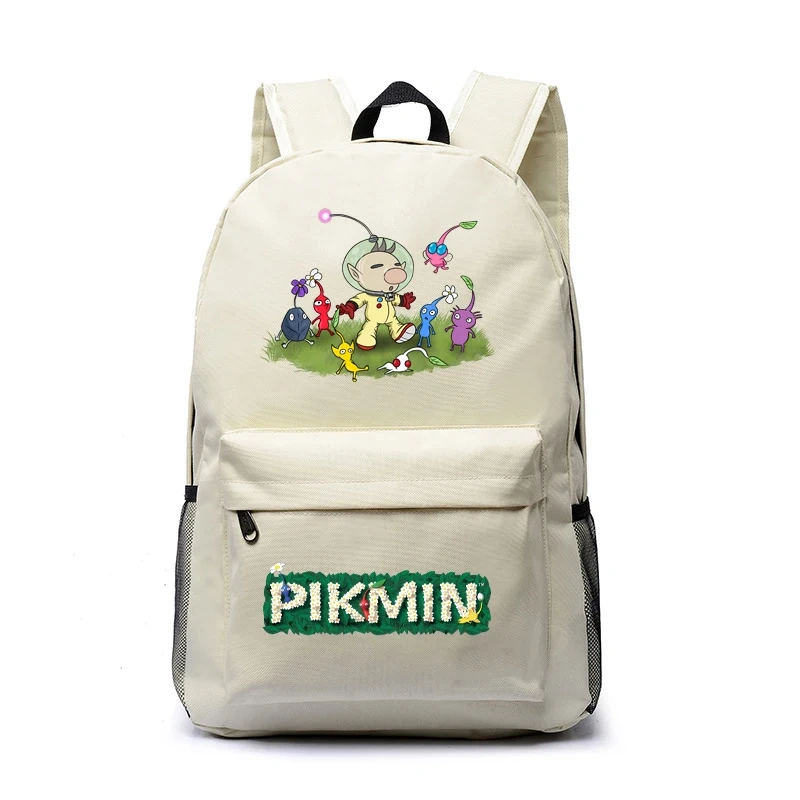 Pikmin Backpacks Boys Girls Bookbag Students School Bags Cartoon Kids Rucksack Laptop Rucksack Shoulder Bag Large Capacity