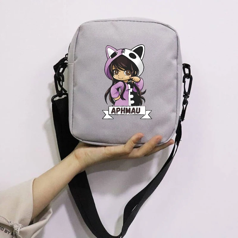 Cartoon Cute Aphmau School Bag Peripheral Oblique Bag Small Square Bag One Shoulder Oblique Backpack for Boy and Girls