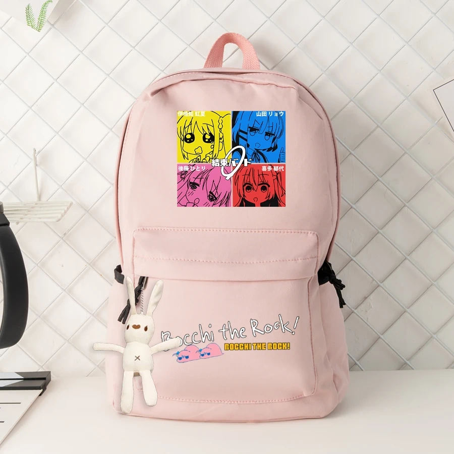 Bocchi The Rock Anime Backpacks Bags for Teenager Hiking Zip Portable Trekking Bags Grocery Fashion Large Capacity School Bags