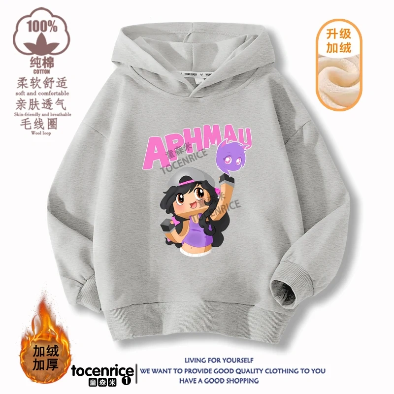 New Cartoon Aphmau Hoodies for Boys Girls Teenager Streetwear Children 2D Print Hoodie Sweatshirts Kids Pullover Tops Sudaderas