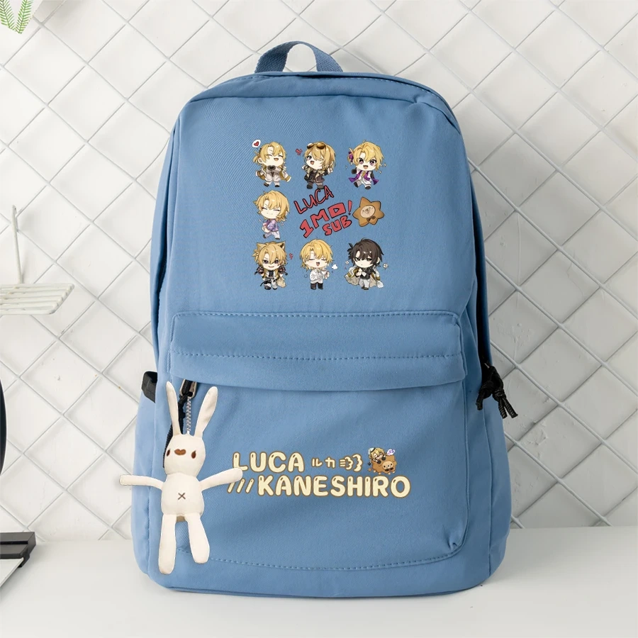 Anime Vtuber Luca Backpack Students School Book Bag Pocket Shoulder Travel Bags for Girls Boys Teenagers