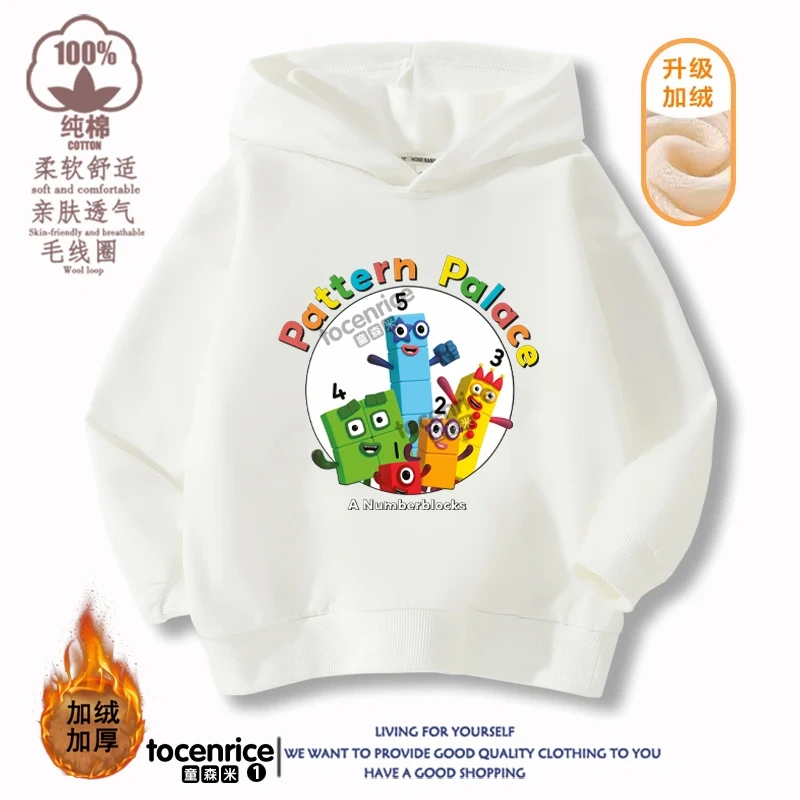 Numberblocks Hoodie Number Stuffed Sweatshirts Autumn Winter Coats Kids Pullovers Hoodies Baby Boys Girls Children's Clothing