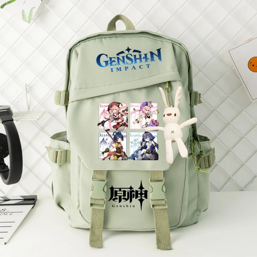 Genshin Impact Anime Cosplay Students School Bag Backpack Klee Cartoon Bookbag Laptop Travel Rucksack Outdoor Boys Girls Gifts