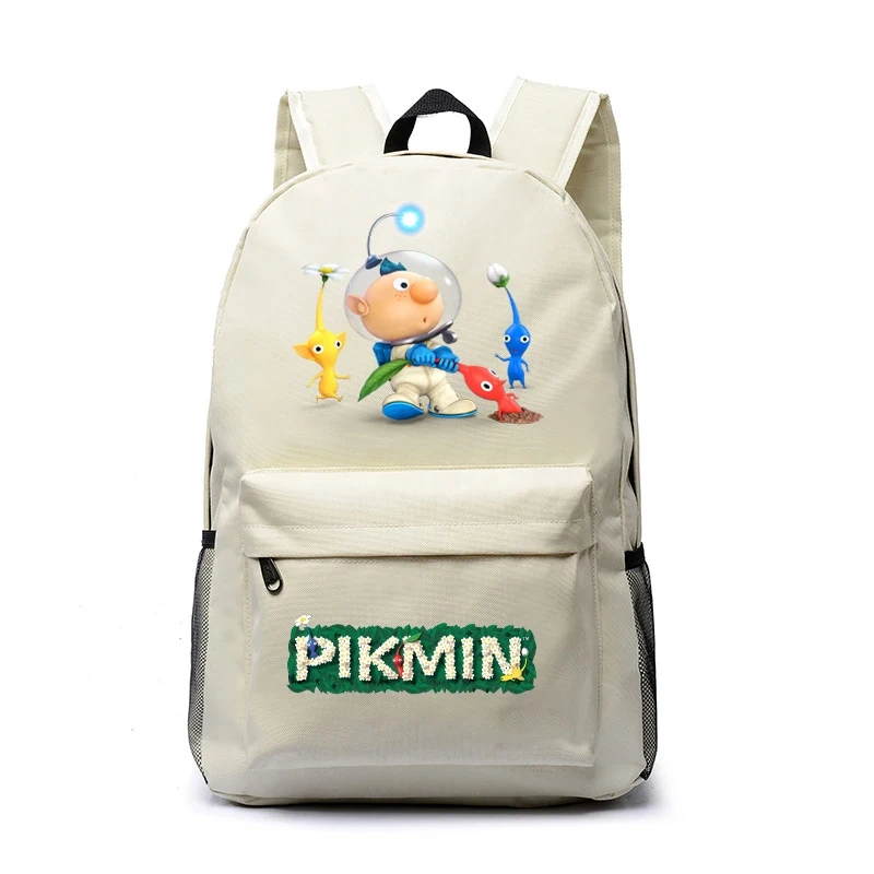 Kawaii  Pikmin 4 Schoolbag Student Daily Backpack Boys Girls Cartoon Rucksack Kids Bookbag Back To School Gift Travel Daypack