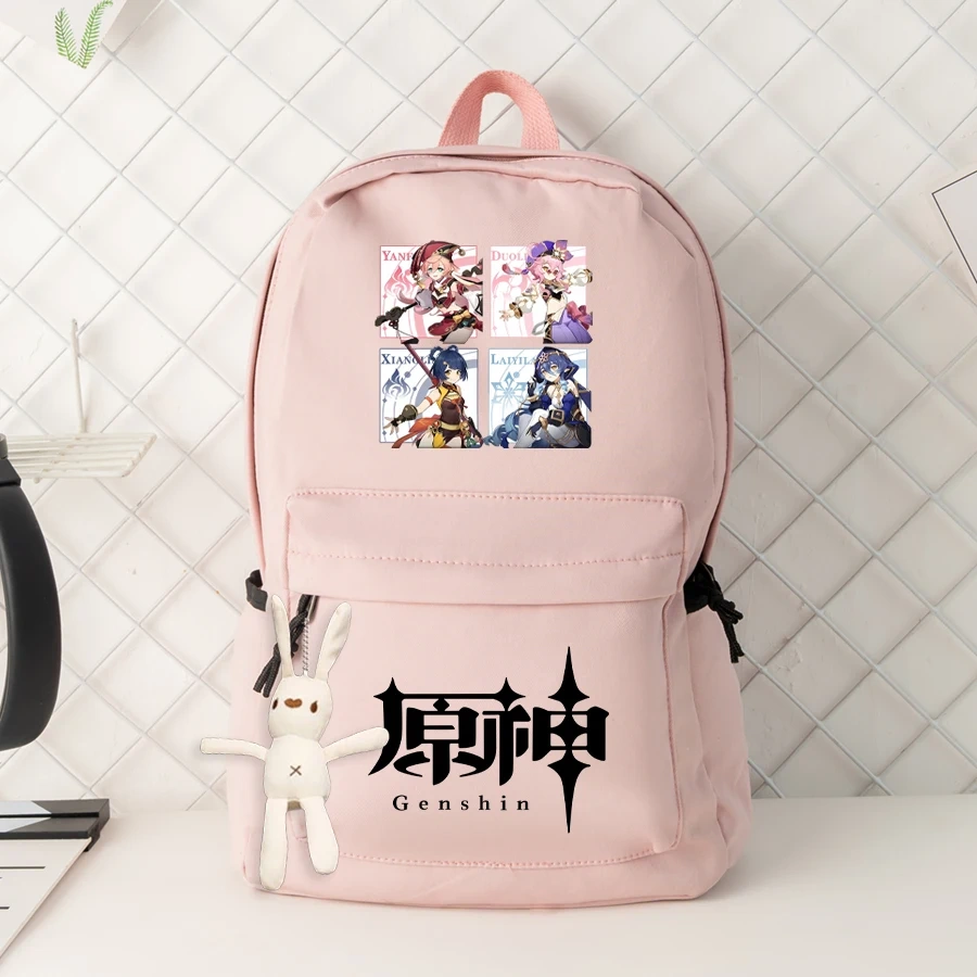 Genshin Impact Anime Cosplay Students School Bag Backpack Klee Cartoon Bookbag Laptop Travel Rucksack Outdoor Boys Girls Gifts