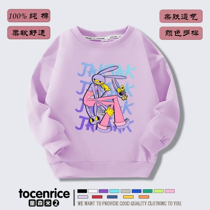 The Amazing Digital Circus  Jax print Sweater Girl Boy Sweatshirts Children Kid Cartoon Hoodies Kid Pullover Cotton Clothes