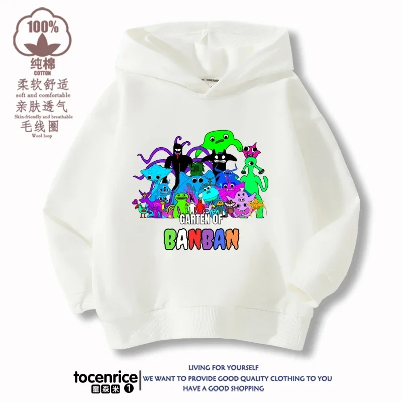 Game Garten of Banban VI Print Hoodies Kids Pullover Printed Hooded Sweatshirt  Girls Pink Tops Kawaii Outwear Children Clothes