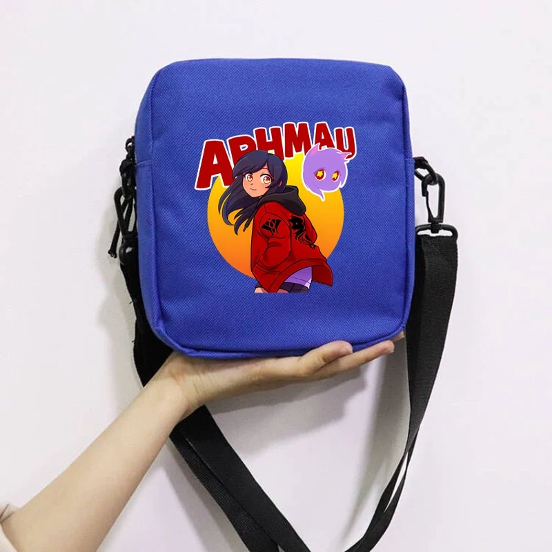 Cartoon Cute Aphmau School Bag Peripheral Oblique Bag Small Square Bag One Shoulder Oblique Backpack for Boy and Girls