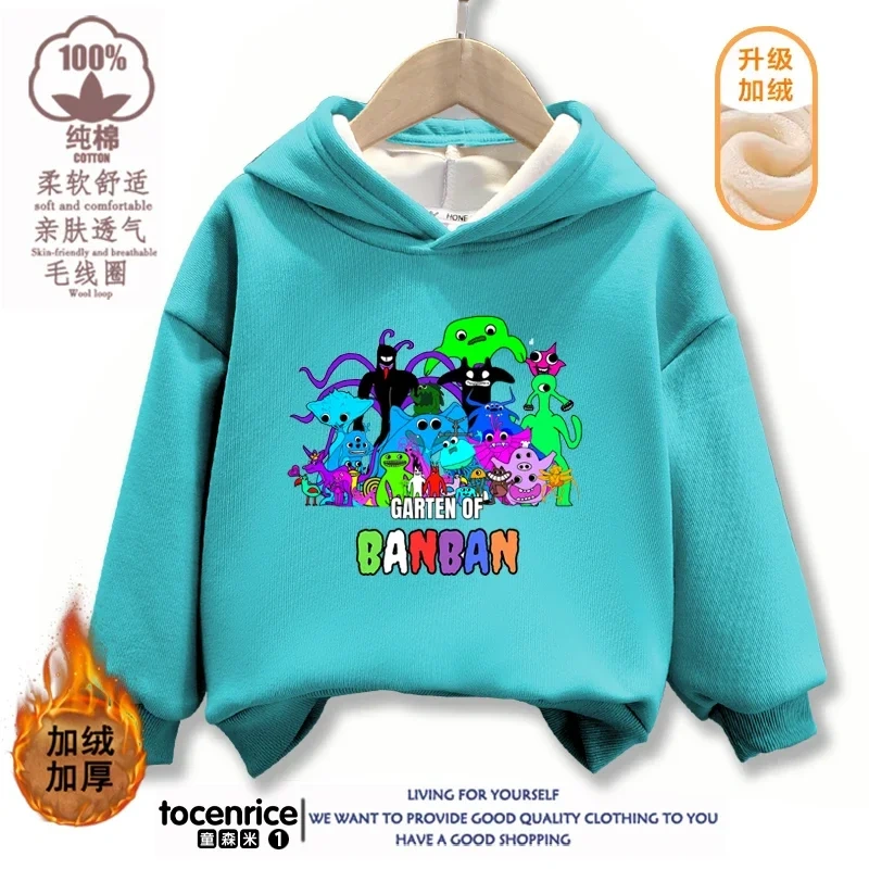 Game Garten of Banban VI Print Hoodies Kids Pullover Printed Hooded Sweatshirt  Girls Pink Tops Kawaii Outwear Children Clothes