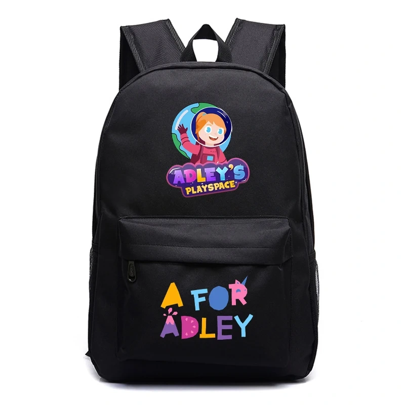 New A for Adley Schoolbag Student Daily Backpack Boys Girls Cartoon Rucksack Kids Bookbag Back To School Gift Travel Daypack