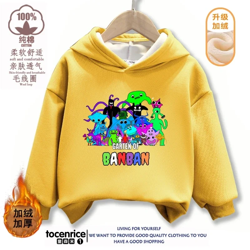 Game Garten of Banban VI Print Hoodies Kids Pullover Printed Hooded Sweatshirt  Girls Pink Tops Kawaii Outwear Children Clothes