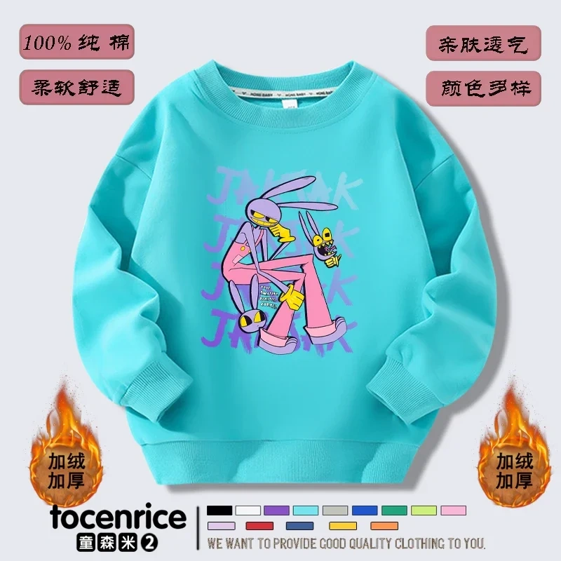 The Amazing Digital Circus  Jax print Sweater Girl Boy Sweatshirts Children Kid Cartoon Hoodies Kid Pullover Cotton Clothes