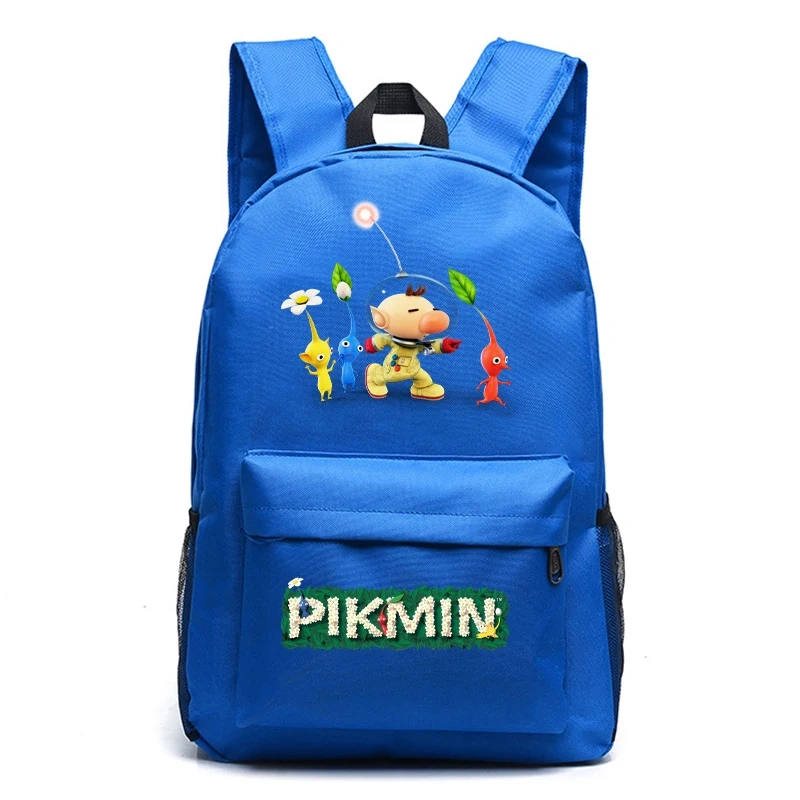Kawaii  Pikmin 4 Schoolbag Student Daily Backpack Boys Girls Cartoon Rucksack Kids Bookbag Back To School Gift Travel Daypack