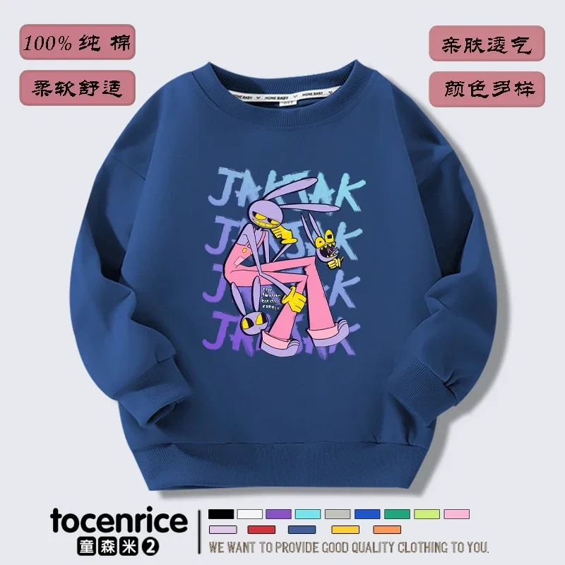 The Amazing Digital Circus  Jax print Sweater Girl Boy Sweatshirts Children Kid Cartoon Hoodies Kid Pullover Cotton Clothes