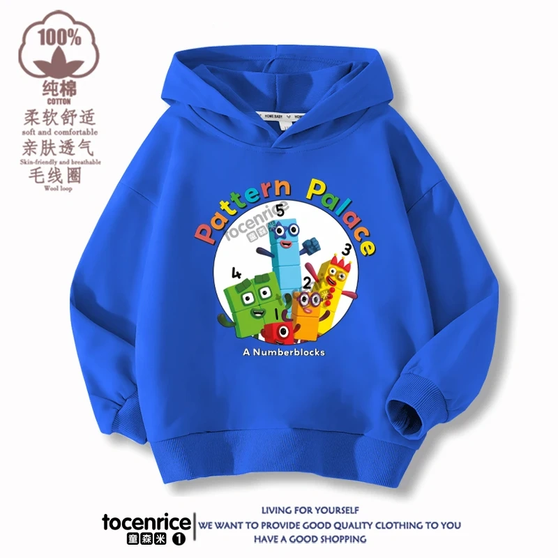 Numberblocks Hoodie Number Stuffed Sweatshirts Autumn Winter Coats Kids Pullovers Hoodies Baby Boys Girls Children's Clothing