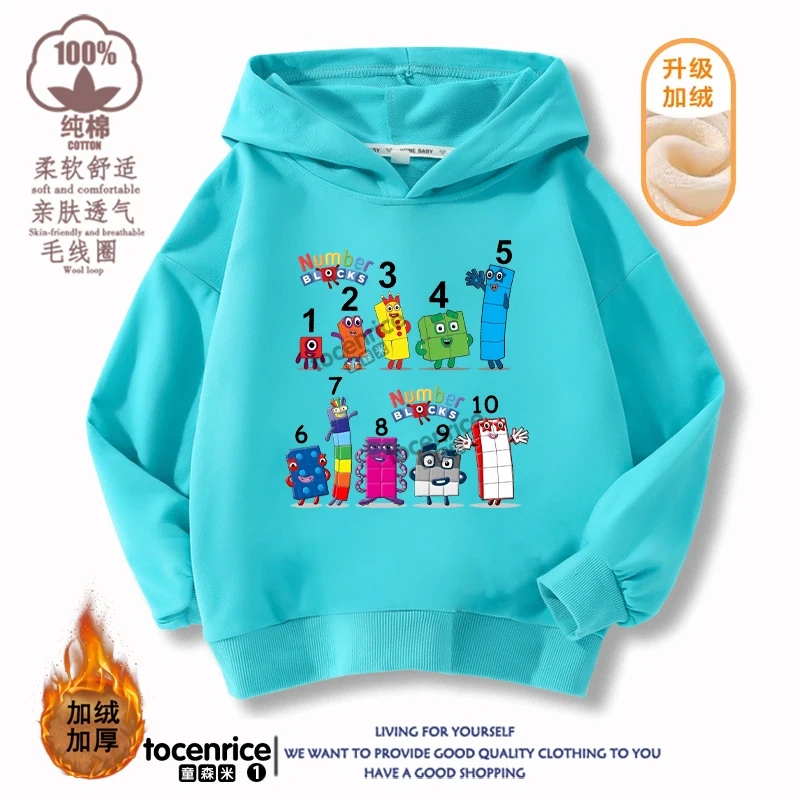 Numberblocks Hoodies Children Pullover Tops Autumn Long Sleeve Sweatshirt Boys Girls Hoody Streetwear Kids Clothes Sudadera