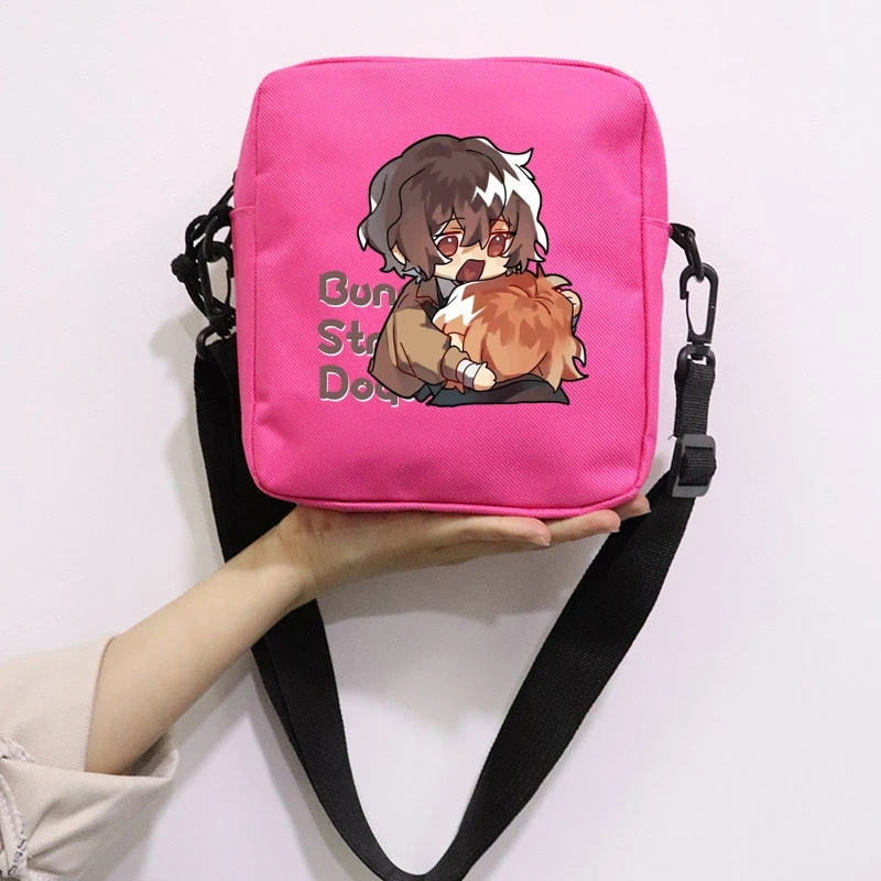 Anime Stray Dogs Printing School Bag Peripheral Oblique Bag Small Square Bag One Shoulder Oblique Backpack for Boy and Girls