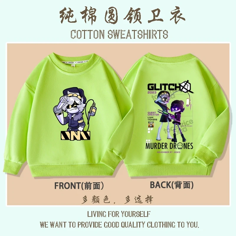 Cartoon Murder Drones Moxxie Hoodies Kids Cartoon Sweatshirts Tops Casual Boys Girls Pullovers Long Sleeve Children Sportwear