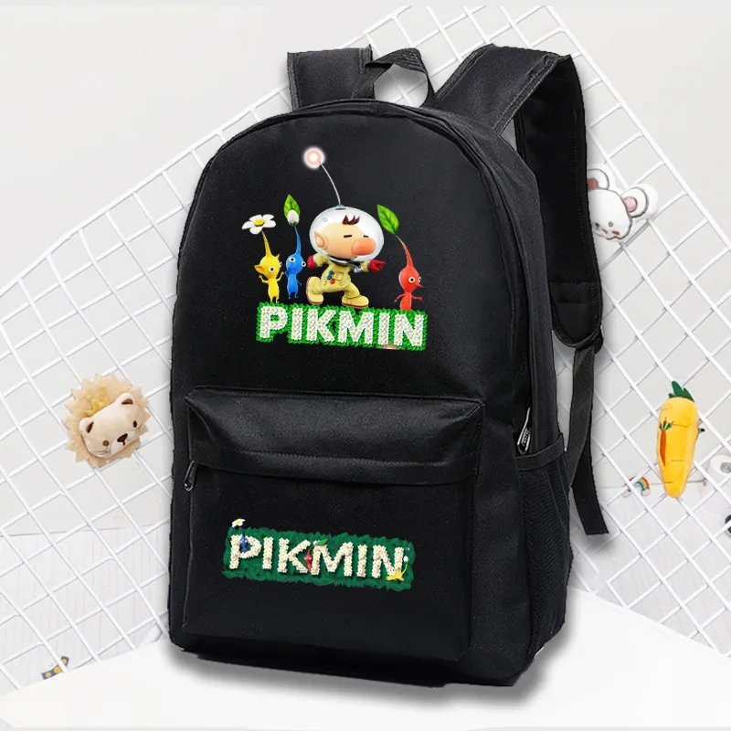 Pikmin Backpacks Boys Girls Bookbag Students School Bags Cartoon Kids Rucksack Laptop Rucksack Shoulder Bag Large Capacity