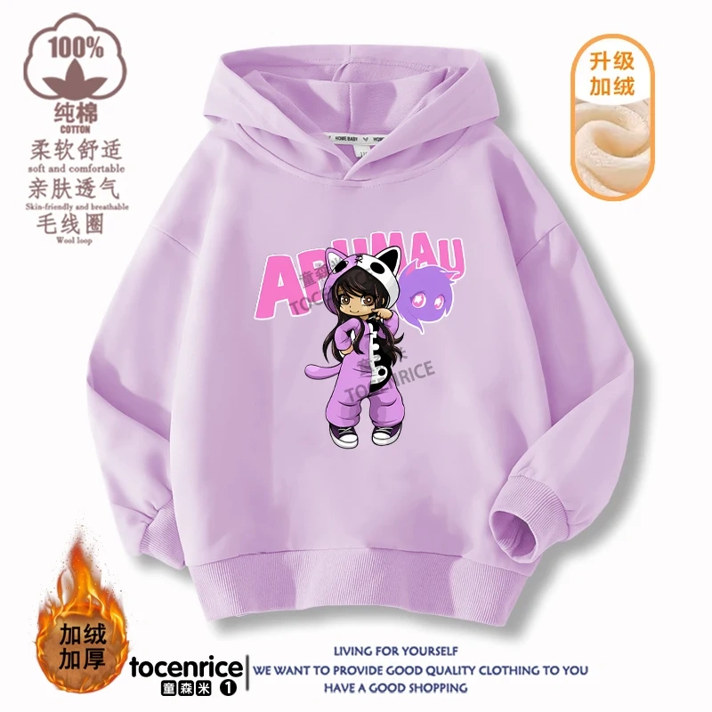 New Game Aphmau Print Hoodie Kids Hooded Sweatshirts Cartoon Anime Hoodies Spring Fall Children Clothing Harajuku Pullvers Tops