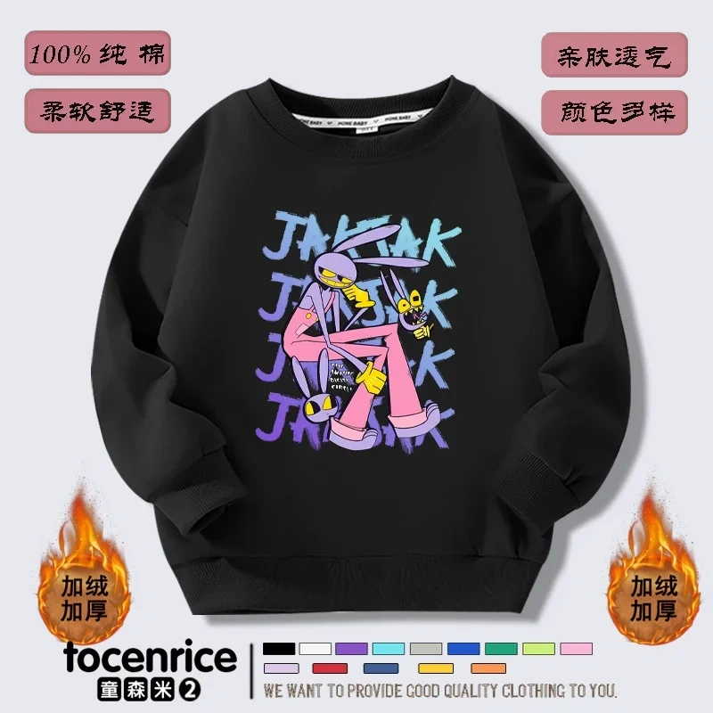 The Amazing Digital Circus  Jax print Sweater Girl Boy Sweatshirts Children Kid Cartoon Hoodies Kid Pullover Cotton Clothes