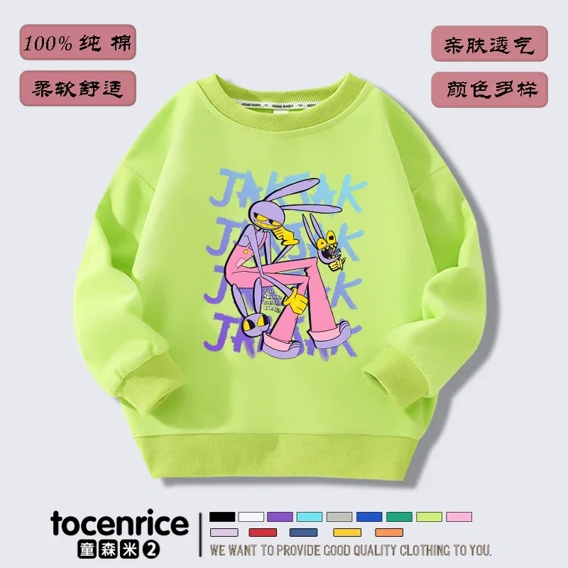 The Amazing Digital Circus  Jax print Sweater Girl Boy Sweatshirts Children Kid Cartoon Hoodies Kid Pullover Cotton Clothes