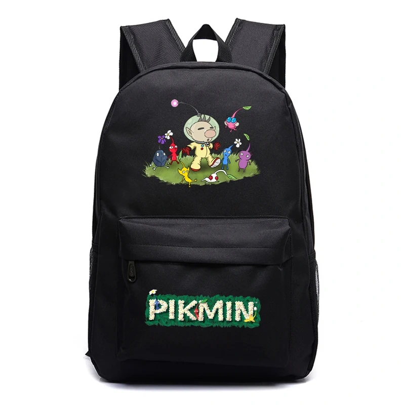 Pikmin Backpacks Boys Girls Bookbag Students School Bags Cartoon Kids Rucksack Laptop Rucksack Shoulder Bag Large Capacity