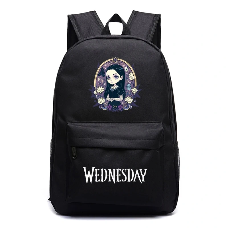 Wednesday Addams Backpack Nevermore Academy Primary Middle School Students Boys Girls Schoolbag Oxford Laptop Backpack