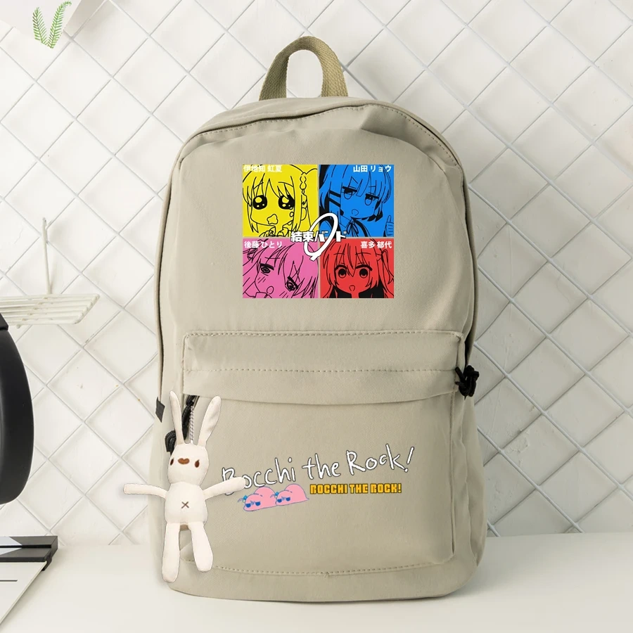 Bocchi The Rock Anime Backpacks Bags for Teenager Hiking Zip Portable Trekking Bags Grocery Fashion Large Capacity School Bags
