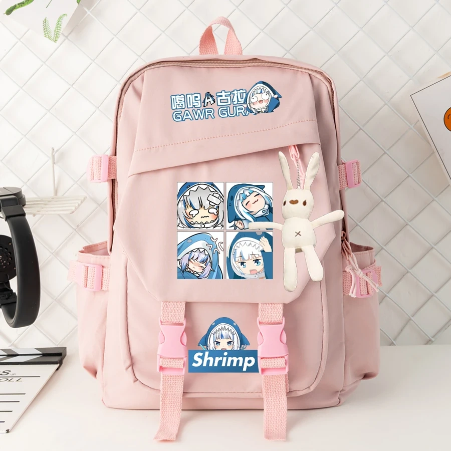 Anime Vtuber Hololive Gawr Gura Backpack Casual Women Men Backpack Teenage Girl Boys School Bag Bag Pack Travel Bags Mochilas