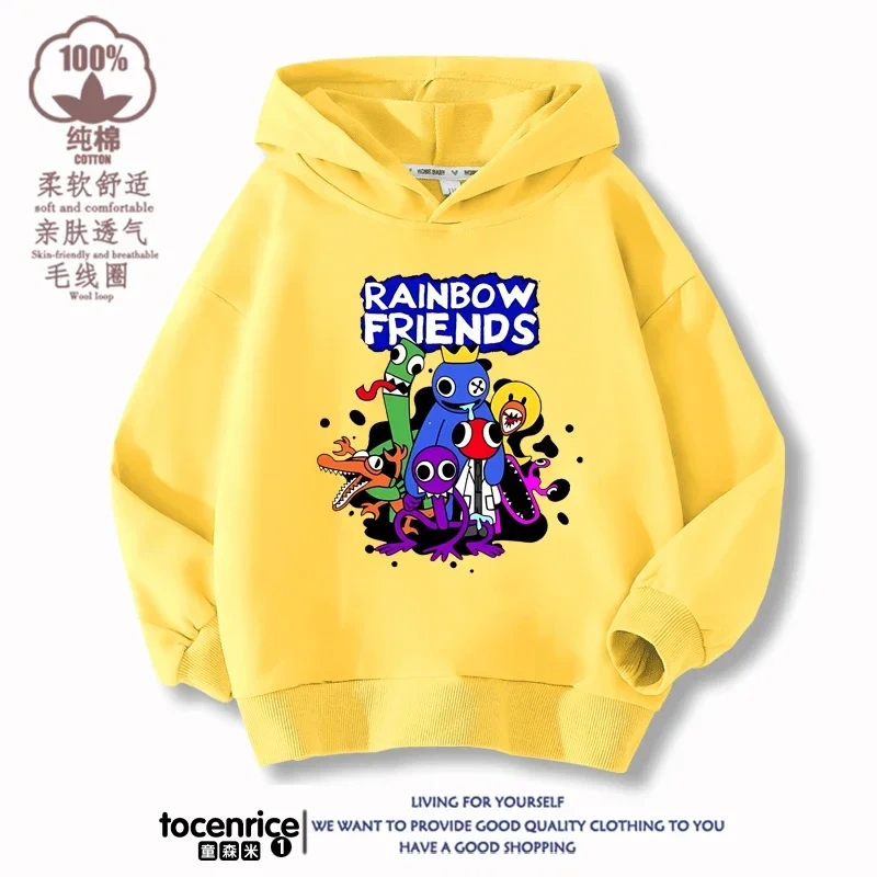 Rainbowd Friends Hoodies Kids Pullover Printed Hooded Sweatshirt Boys Girls Tops Kawaii Outwear Sudadera Children Clothes