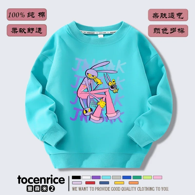 The Amazing Digital Circus  Jax print Sweater Girl Boy Sweatshirts Children Kid Cartoon Hoodies Kid Pullover Cotton Clothes