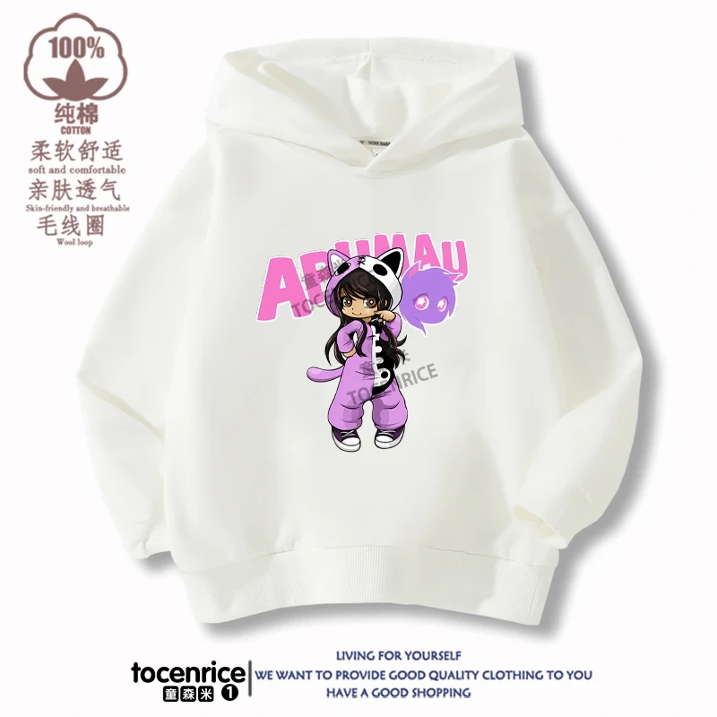 New Game Aphmau Print Hoodie Kids Hooded Sweatshirts Cartoon Anime Hoodies Spring Fall Children Clothing Harajuku Pullvers Tops