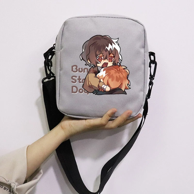 Anime Stray Dogs Printing School Bag Peripheral Oblique Bag Small Square Bag One Shoulder Oblique Backpack for Boy and Girls