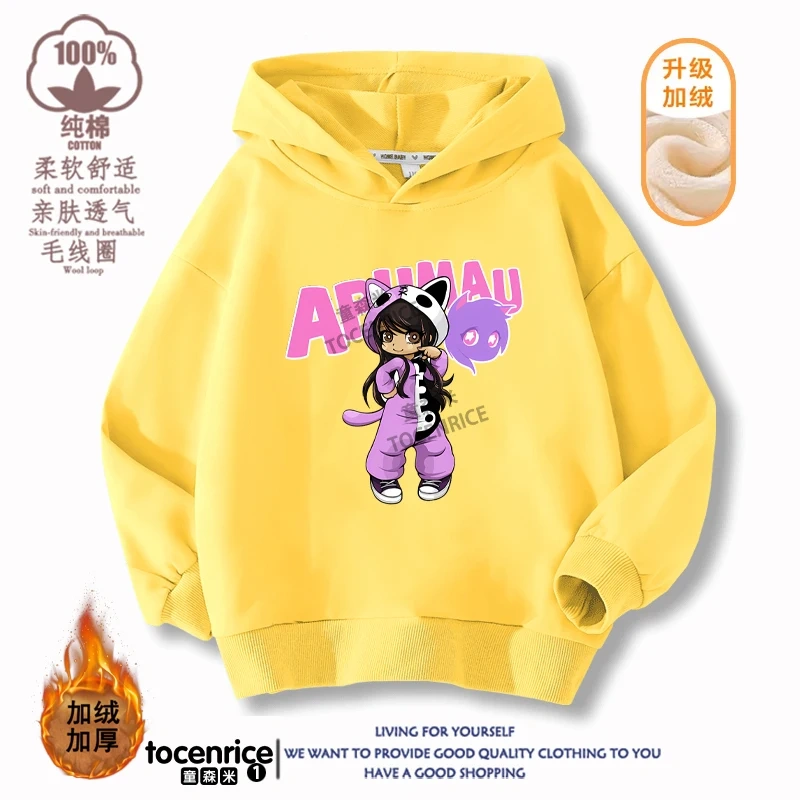 New Game Aphmau Print Hoodie Kids Hooded Sweatshirts Cartoon Anime Hoodies Spring Fall Children Clothing Harajuku Pullvers Tops