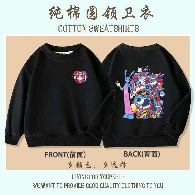 The Amazing Digital Circus Pomni Jax print Sweater Girl Boy Sweatshirts Children Kid Cartoon Hoodies Kid Pullover Cotton Clothes