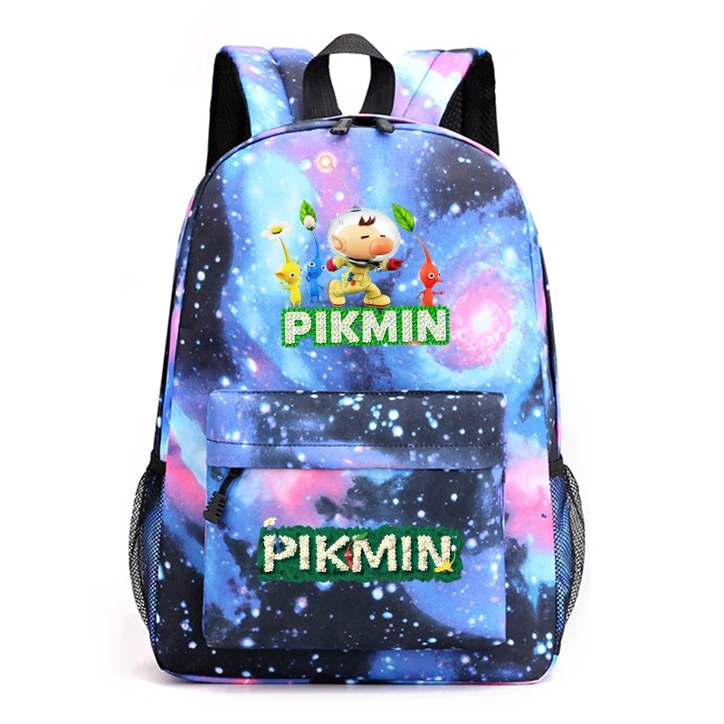 Pikmin Backpacks Boys Girls Bookbag Students School Bags Cartoon Kids Rucksack Laptop Rucksack Shoulder Bag Large Capacity