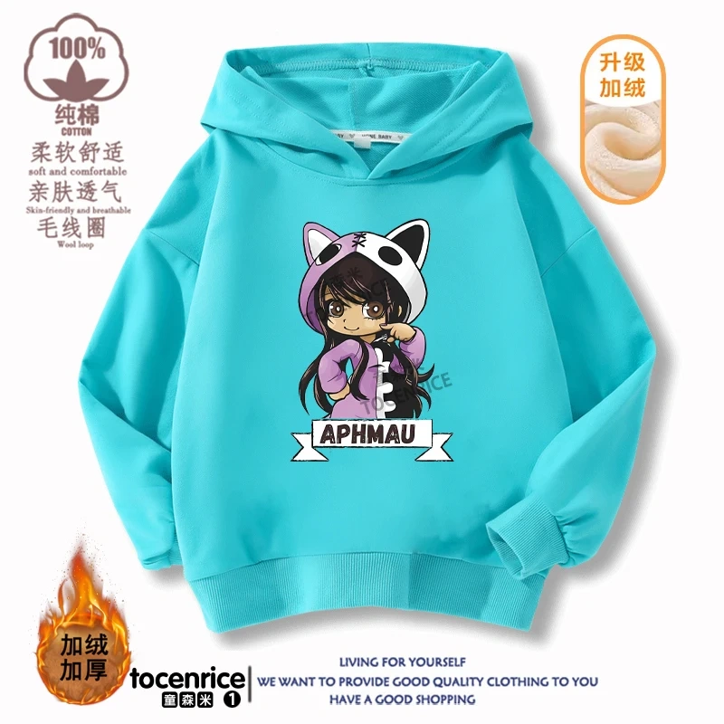 New Game Aphmau Print Hoodie Kids Hooded Sweatshirts Cartoon Anime Hoodies Spring Fall Children Clothing Harajuku Pullvers Tops