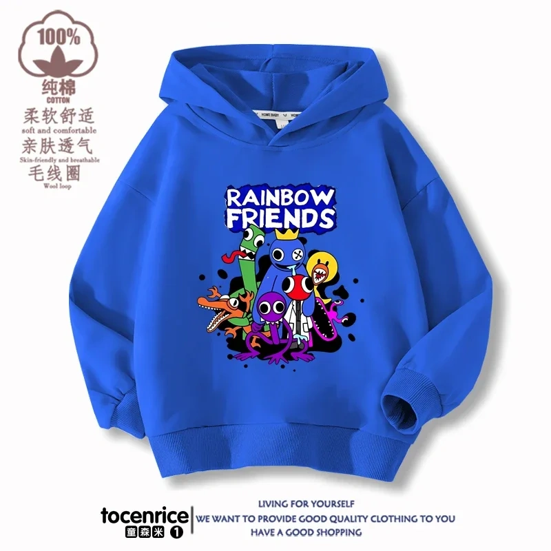Rainbowd Friends Hoodies Kids Pullover Printed Hooded Sweatshirt Boys Girls Tops Kawaii Outwear Sudadera Children Clothes