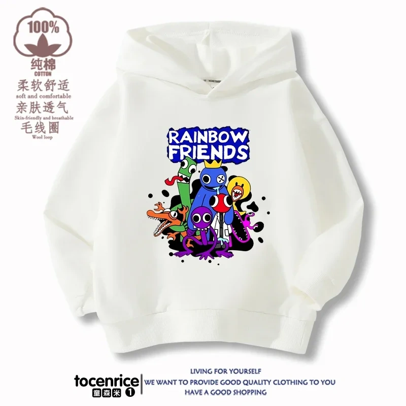 Rainbowd Friends Hoodies Kids Pullover Printed Hooded Sweatshirt Boys Girls Tops Kawaii Outwear Sudadera Children Clothes