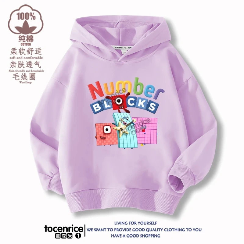 Numberblocks Hoodies Children Pullover Tops Autumn Long Sleeve Sweatshirt Boys Girls Hoody Streetwear Kids Clothes Sudadera