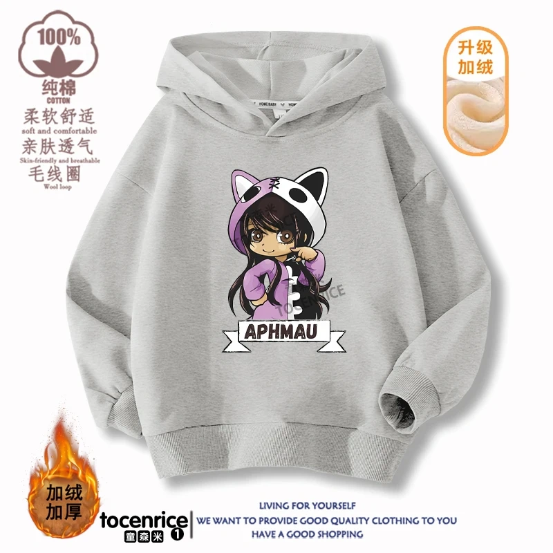 New Game Aphmau Print Hoodie Kids Hooded Sweatshirts Cartoon Anime Hoodies Spring Fall Children Clothing Harajuku Pullvers Tops