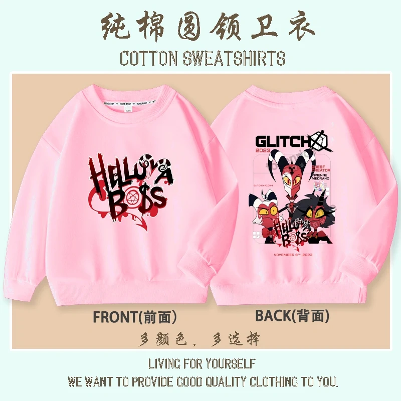 Cartoon Helluva Boss Moxxie Hoodies Kids Cartoon Sweatshirts Tops Casual Boys Girls Pullovers Long Sleeve Children Sportwear