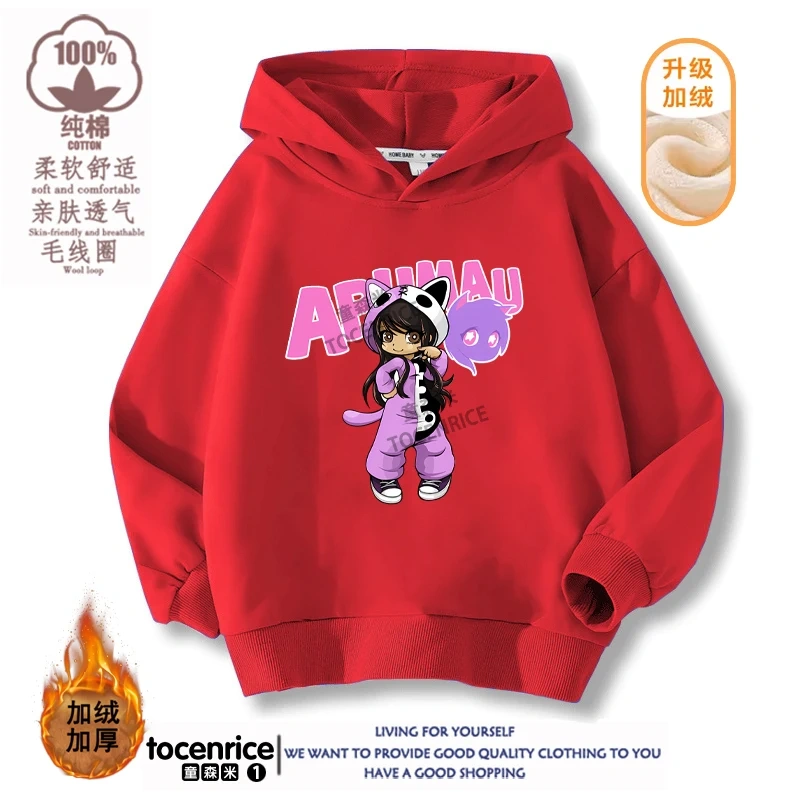 New Game Aphmau Print Hoodie Kids Hooded Sweatshirts Cartoon Anime Hoodies Spring Fall Children Clothing Harajuku Pullvers Tops