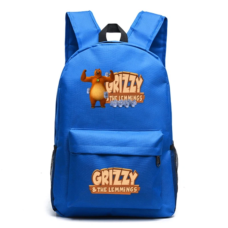 Sunlight Grizzly Bear Kindergarten Backpack Grizzy And The Lemmings School Bag Children Cartoon Rucksack Kids Bookbag gifts