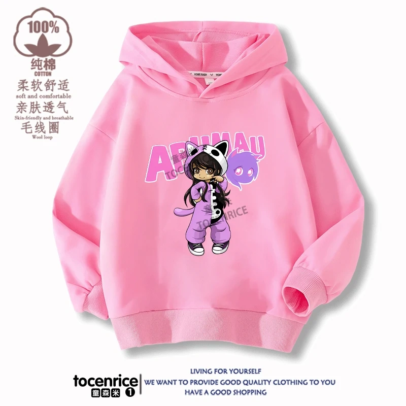 New Game Aphmau Print Hoodie Kids Hooded Sweatshirts Cartoon Anime Hoodies Spring Fall Children Clothing Harajuku Pullvers Tops